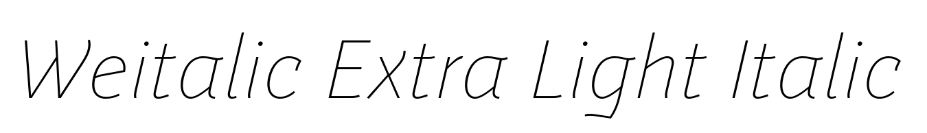 Weitalic Extra Light Italic